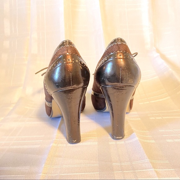 Enzo Angiolini brown wing tip heels size 7 M. - Picture 2 of 8